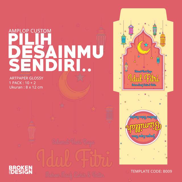

(FREE POSTCARD/HANGTAG) Amplop lebaran / Angpao lebaran Art Paper 150gr