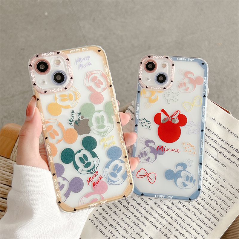 Angel Eyes Couple Mickey Minnie Soft Back Case Redmi 8 8A 9 9A 9C 9T 10 Prime Redmi Note 8 9 10 Pro Huawei Nova 7 9 P30 P40 P50 Mate 30 40 Pro Casing Cover Lucu