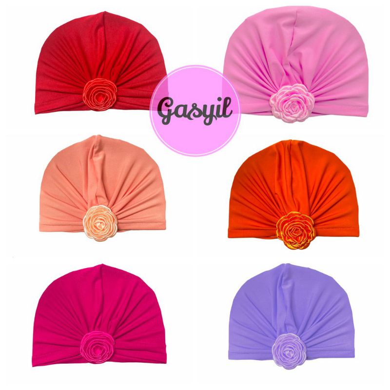 Turban Bayi Bunga Rose / ciput baby newborn