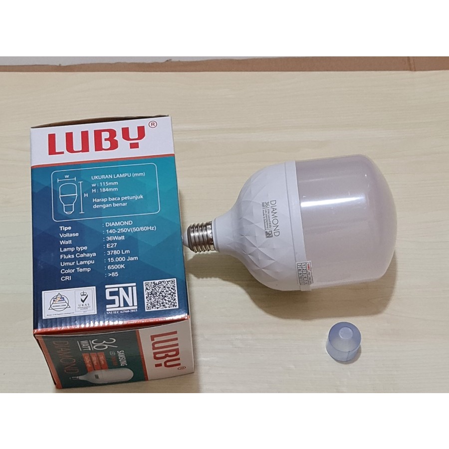 Lampu Bohlam LED 36 Watt Luby Diamond New Generation Samsung Inside Putih Original