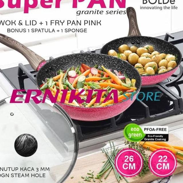 ｀ GVA SUPER PAN BOLDe Black Pink Series - PANCI GRANITE CERAMIC COOKWARE SET ❈