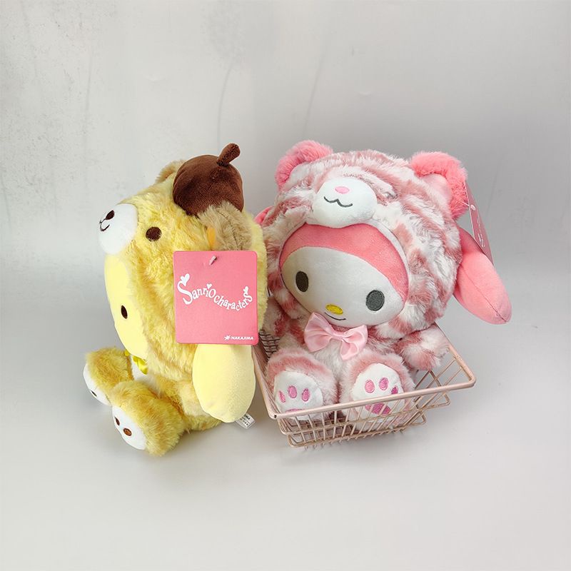 MAINAN BONEKA KUROMI MELODY HELLO KITTY CINNAMOROLL POMPOMPURIN PURIN KOSTUM TIGER HARIMAU