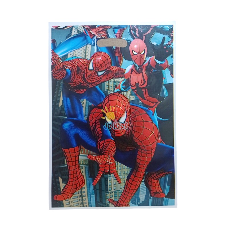 

22x32 Plastik Goodie Bag Kantong Snack Souvernir Ultah Model Tenteng Karakter Spiderman