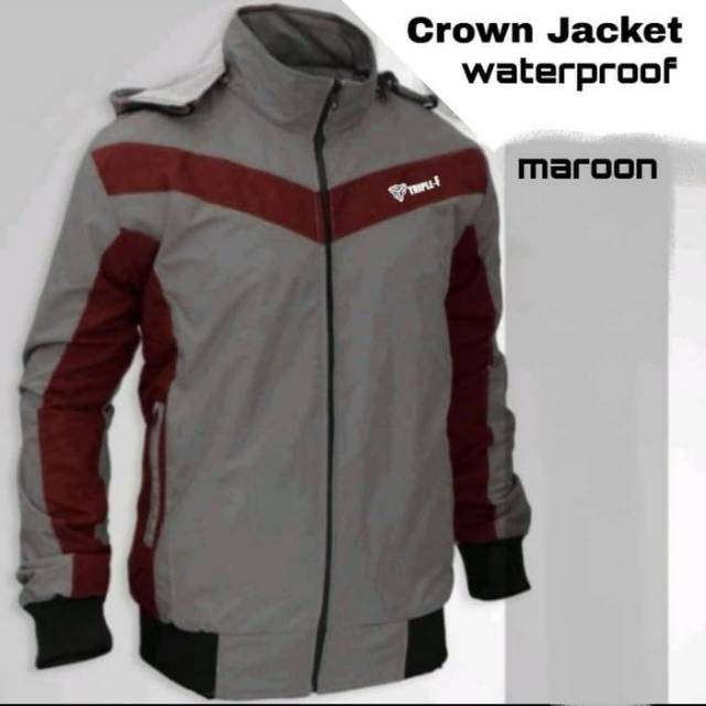 JAKET PRIA WATERPROOF XXL XL L / JAKET WATERPROOF / CROWN OUTDOOR SERIES