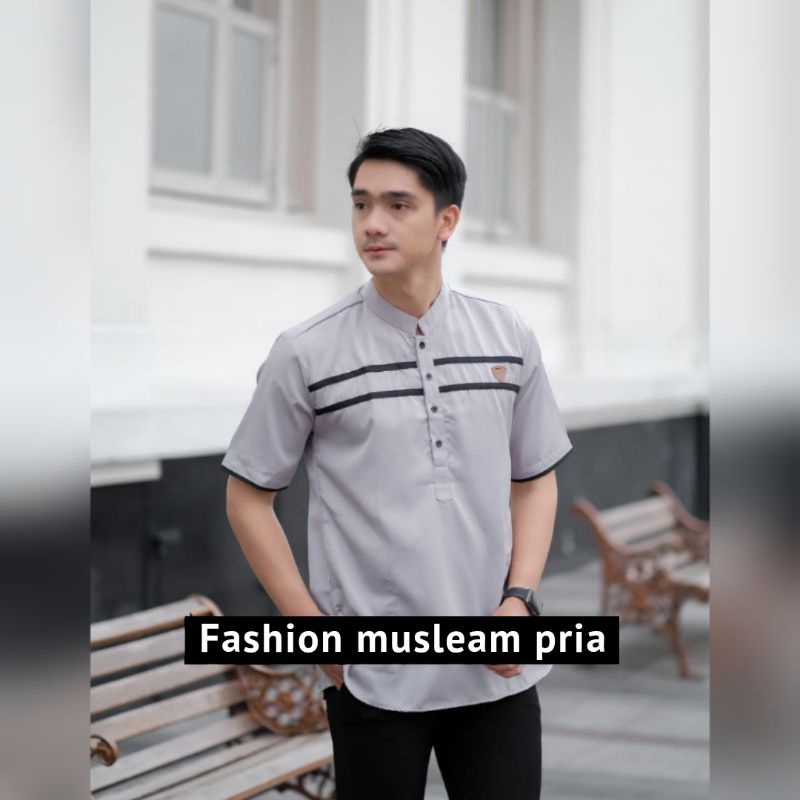 Bisa Bayar Di rumah Baju Koko Pria Dewasa Terbaru Kurta Pria Dewasa Lengan Pendek Matt Katun Serap Keringat Adem Tebal