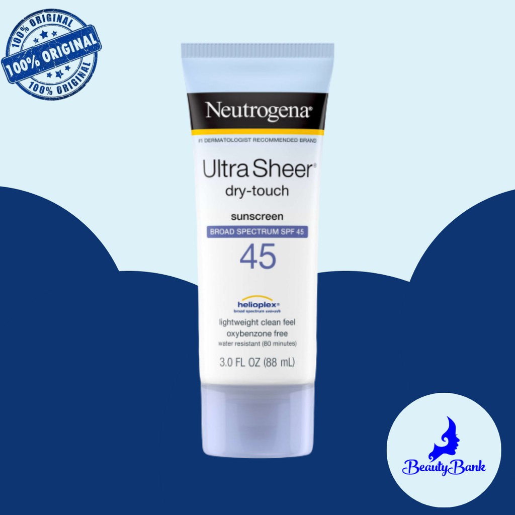 Beautybank Neutrogena Ultra Sheer Dry Touch Sunscreen Broad Spectrum Spf 45 88ml Shopee Indonesia