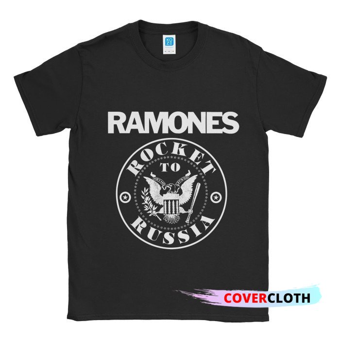 T-Shirt Baju Kaos Band Ramones Rocket To Rusia Emblem