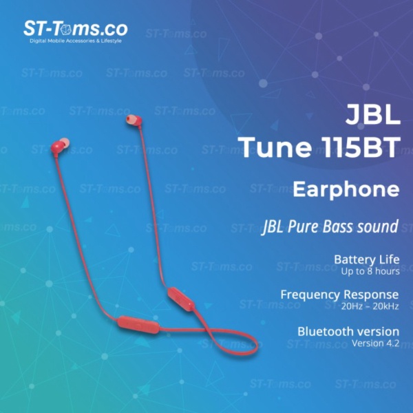 Promo JBL TUNE 115BT  T115 BT Headphone Earphone Earbuds Wireless In-Ear - Coral Berkualitas