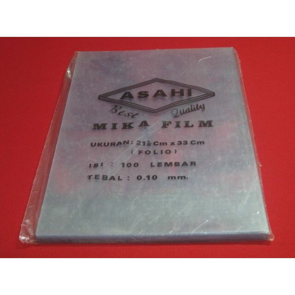 

Mika Jilid Film Asahi Folio/A4 Bening 0.10 mm (100 Lembar) atk