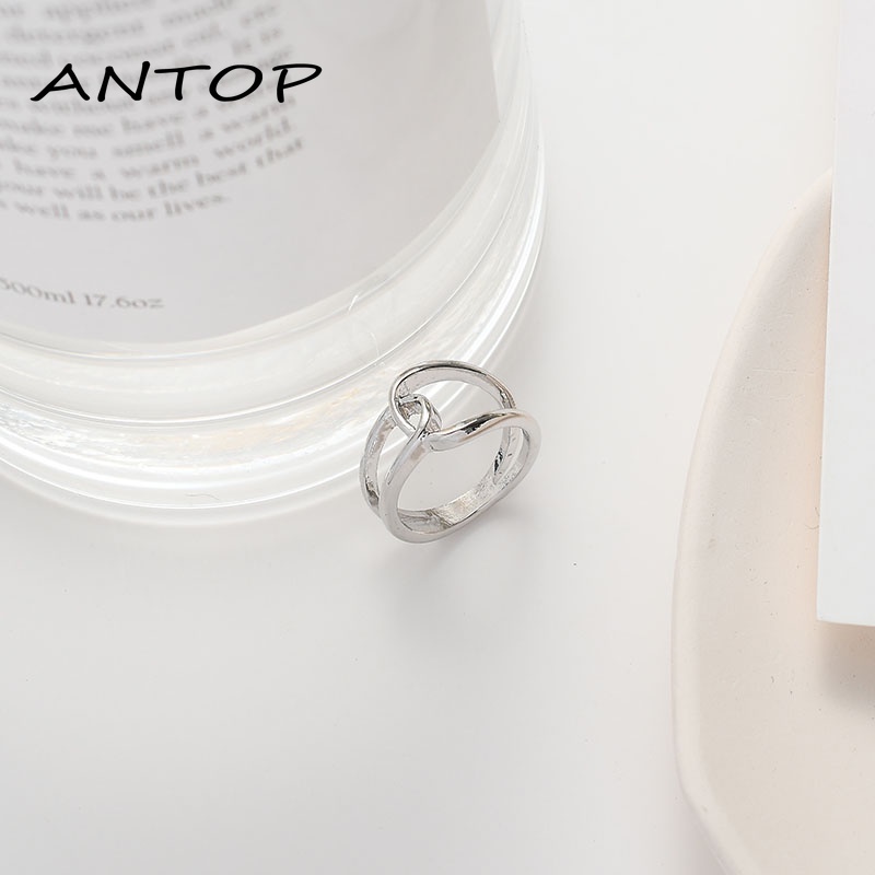 1 Pc Korea Hip Hop Keren Geometris Bulat Cross Cincin Sederhana Fashion Perhiasan Unisex ANTOP