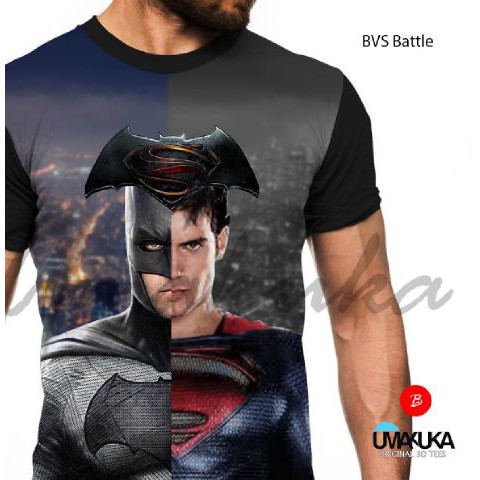 baju kaos 3d umakuka batman battle superman iron man spiderman hulk tshirt anak&dewasa pria original