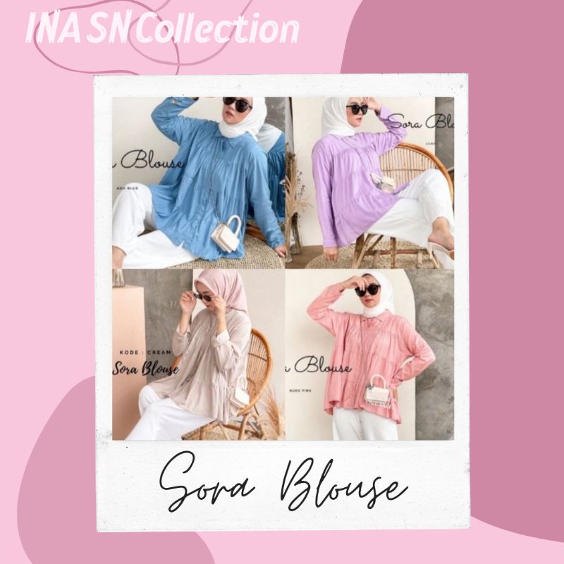 Blouse wanita sire 4 warna mg sora blouse korea style fashion style muslim kekinian murah casual lil