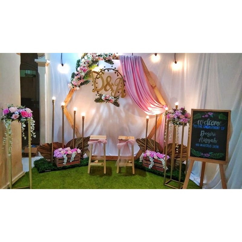 Jual Backdrop Dekorasi Lamaran / Engagement ( desvry dan aisyah Perum