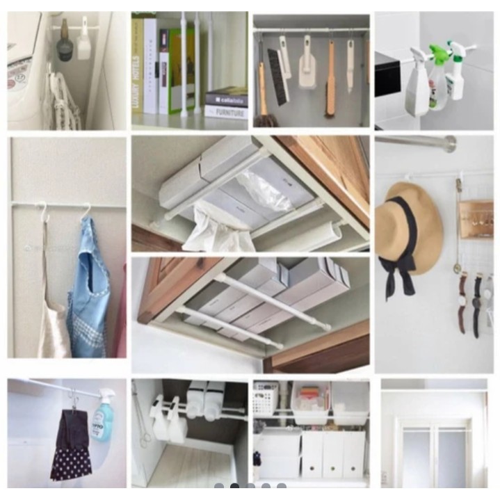 Tiang Tirai Kain Gorden Tanpa Paku Gantung Fleksibel