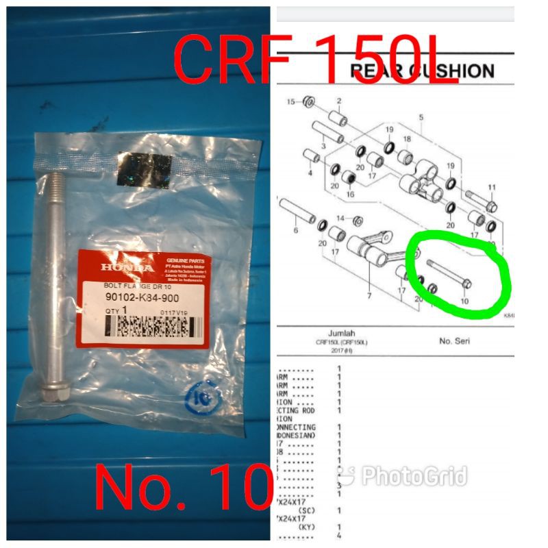 [10] Baut LINK Unitrack  [90102-K84-900] CRF 150L AHM Original Genuine Part