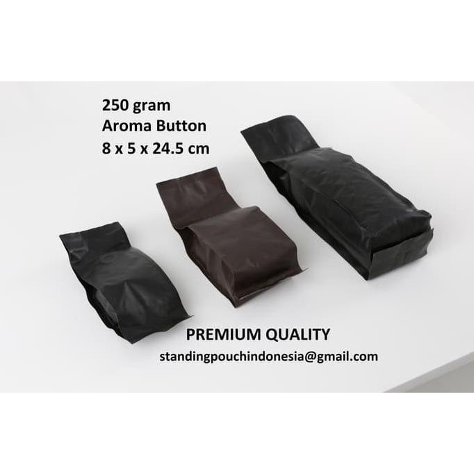 

Mmind646- Kemasan Kopi Gusset Quad Seal 250G (Valve) Hitam *Premium* 968A