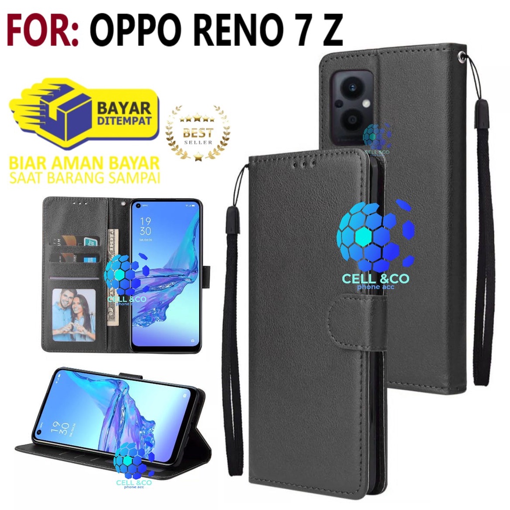 NEW OPPO RENO 7 Z CASE FLIP LEATHER WALLET PREMIUM FLIP CASE BUKA TUTUP KESING HP CASING FLIP CASE WALLET OPPO RENO 7Z