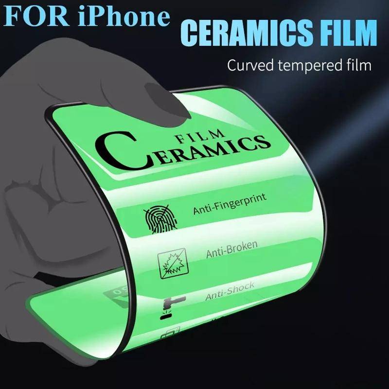 Pelindung Layar Tempered Glass Keramik 100D Untuk iPhone 13 12 11 Pro MAX Mini X XS MAX XR SE 2022 2020 6 6S 7 8 Plus