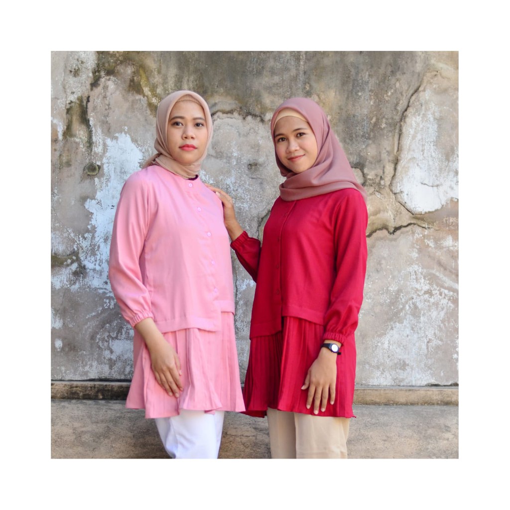 Tunik Polos Alayya Plisket
