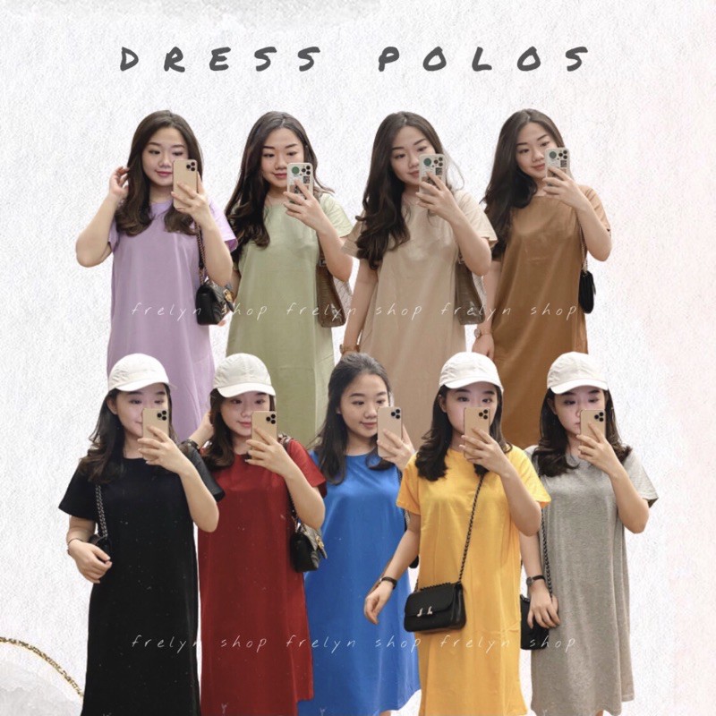Dress DRESS KATUN POLOS LILAC / HITAM / ABU / KUNING / BIRU ELEKTRIK / MAROON / BEIGE / MOCCA / SAGE
