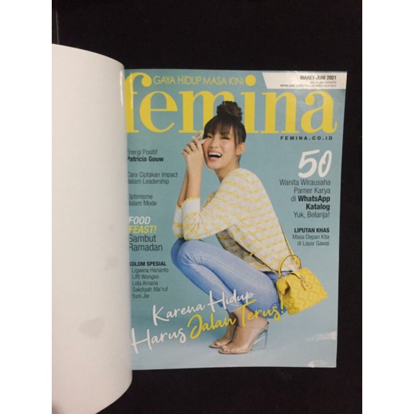 Preloved. Majalah FEMINA. Cover : Patricia Gouw/ Patricia Gunawan. Bulan : Maret - Juni 2021