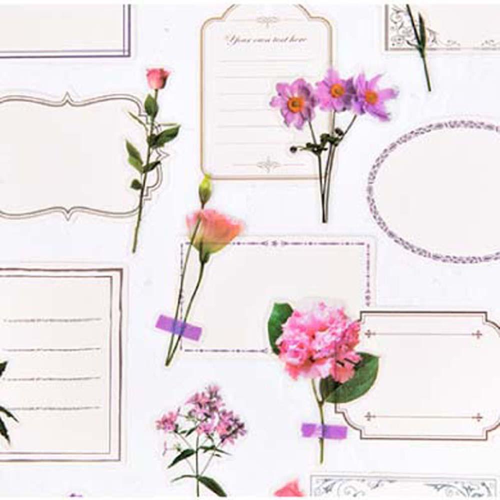 Lanfy Stiker Dekoratif Kreatif Album Indah Decal Flower Label Diary Floral Dekorasi Kertas