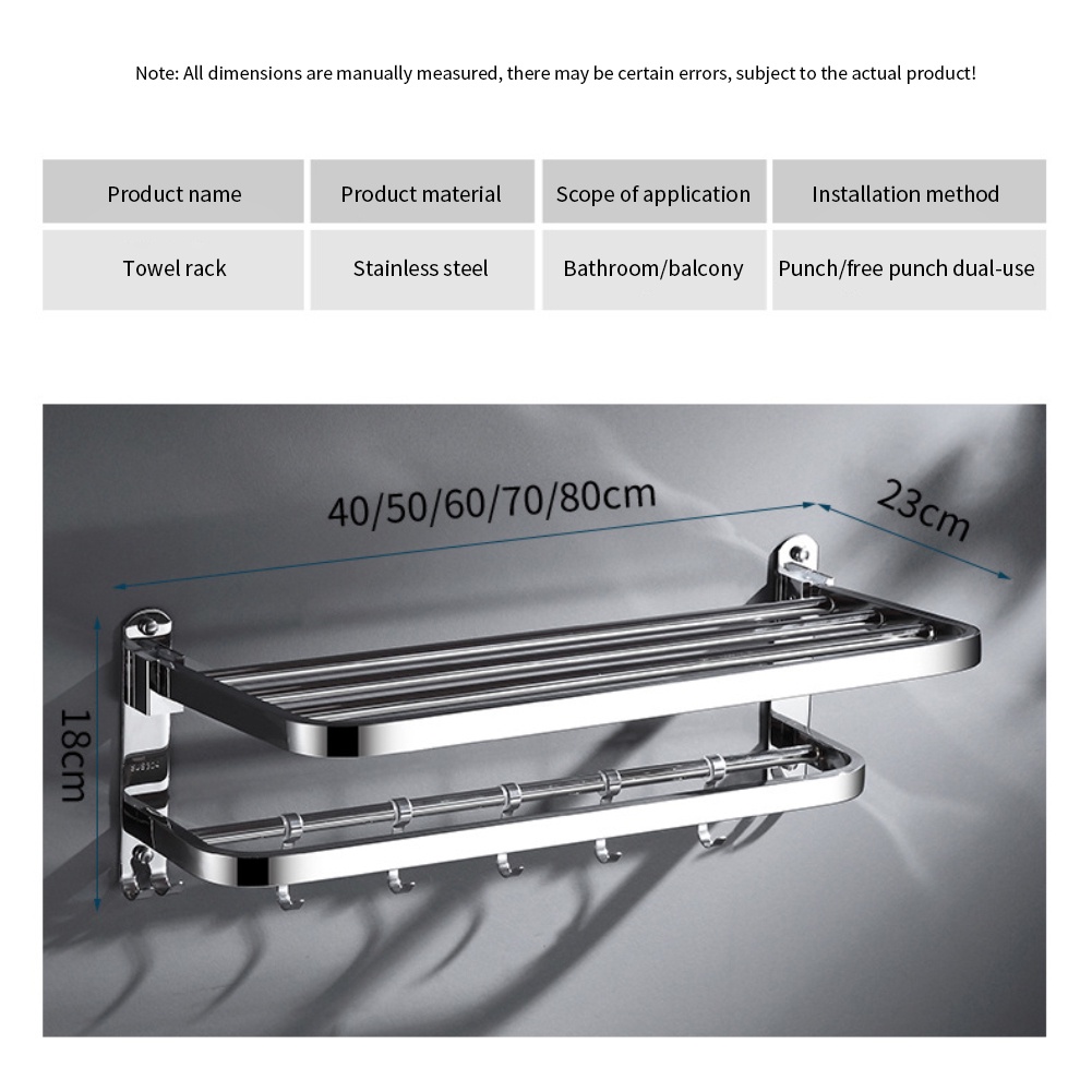 Rak Holder Handuk Model Lipat Bahan Stainless Steel Untuk Kamar Mandi