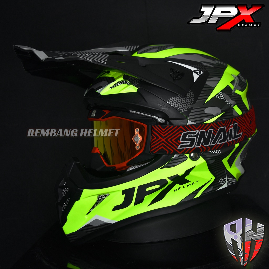 HELM JPX CROSS_FOX1 X35 - YELLOW DOFF PAKET GANTENG GOOGLE SNAIL HELM JPX KLX ORIGINAL HELMET MOTO TRAIL SUPERMOTO HELM FULL FACE MOTO CROSS TERBAIK-MX36 MATT RED/RED