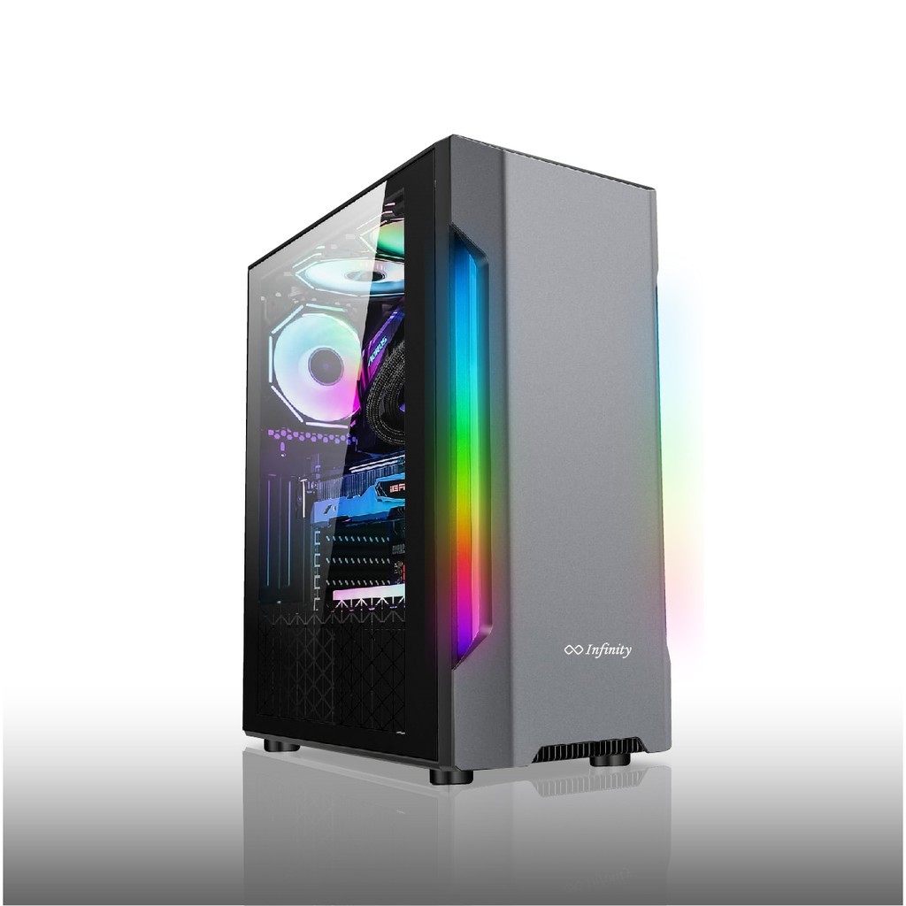 INFINITY FLASH V2 RGB FRONT ATX TEMPERED GAMING CASE CASING ENLIGHT