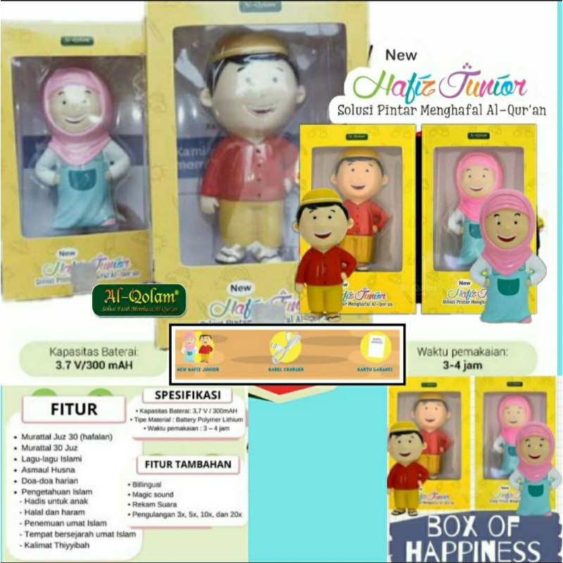 (Free BONUS) NEW Hafiz Junior Hafizah Junior 30 Juz Original Alqolam doll Bilingual