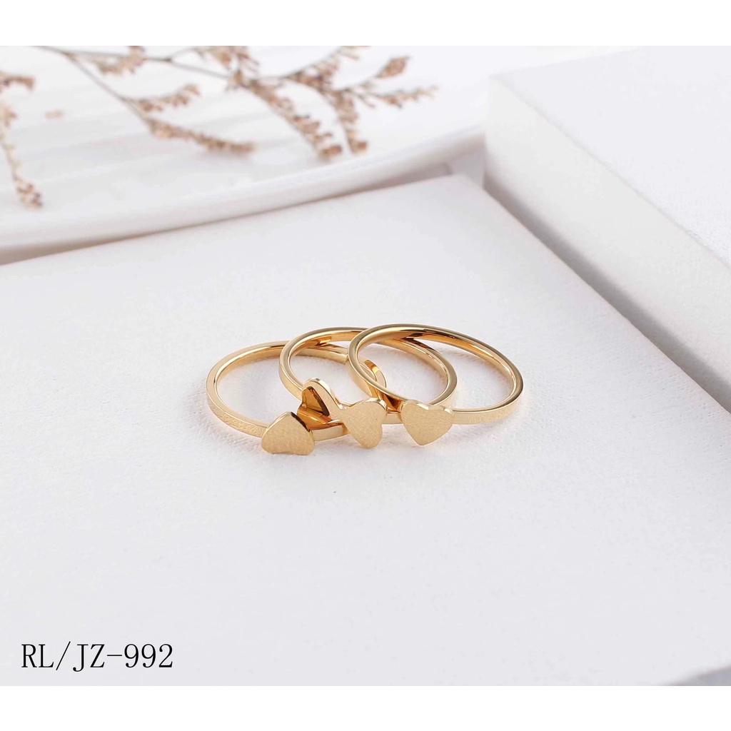 Cincin Titanium 3Susun Perhiasan Fashion 992、2291