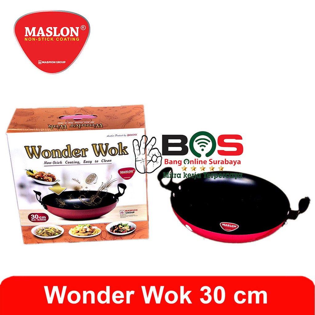 Wajan Penggorengan Maspion Maslon Jawa Wonder Wok 30 CM