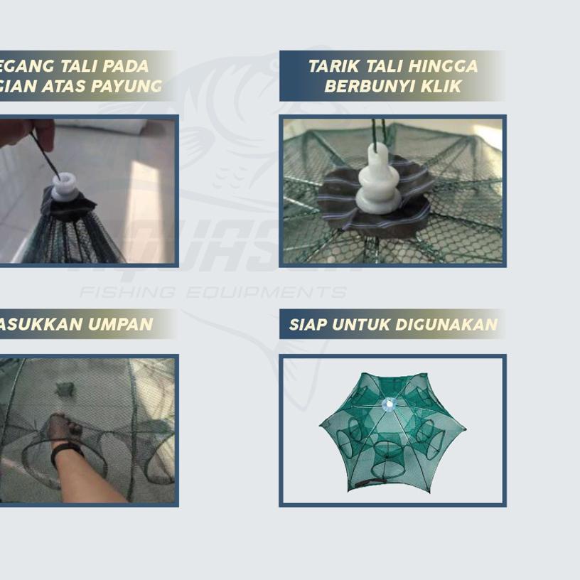 AQUASEA - Payung Bubu Jaring Jebakan Perangkap Udang ikan Kepiting Model Payung 20 Lubang