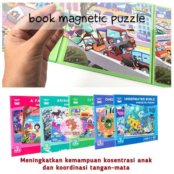 Zoetoys Book Magnetic Puzzle | Puzzle Buku Magnet 2 in 1 Disney Princess | Mainan Edukasi Anak