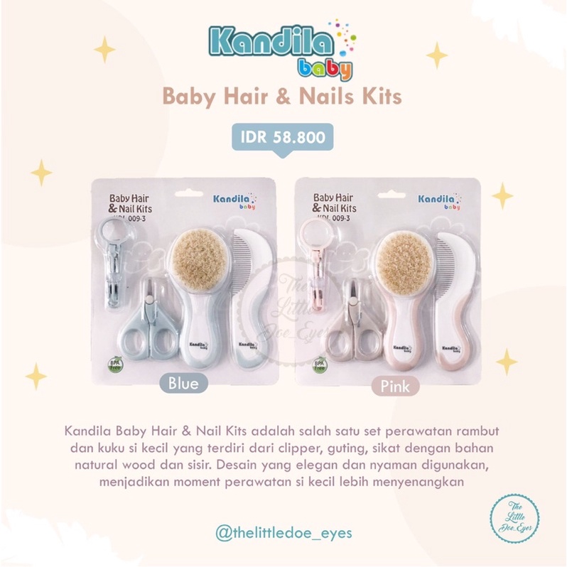 Kandila Baby Hair &amp; Nails Kits Sisir &amp; Gunting Kuku Bayi