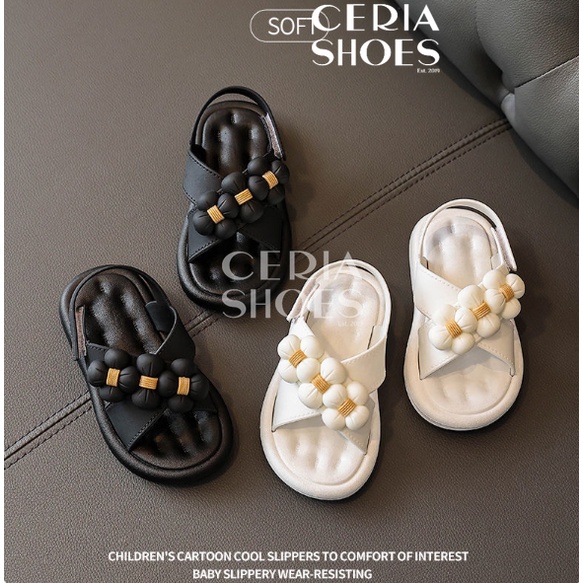 PVC Sandal Tali Jelly Anak Perempuan Rubber Jelly Empuk Elastis Motif Bunga Bahan Karet Tebal Non-Slip Anti Kaki Lecet Super Soft 1638