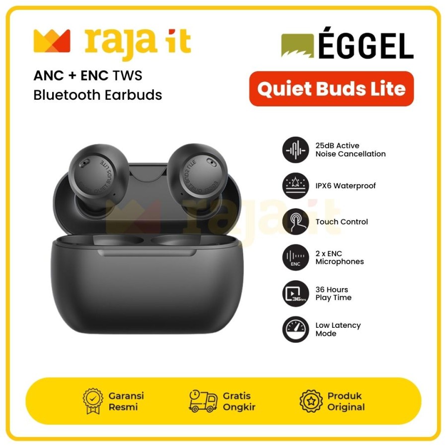 EGGEL QuietBuds Lite ANC + ENC TWS Bluetooth Earbuds with Gaming Mode