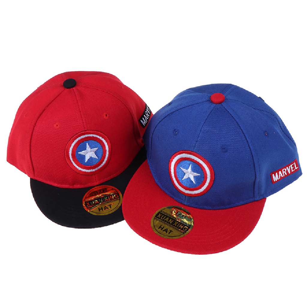 Topi baseball Desain Kartun marvel Captain America Bahan Katun Untuk Anak Laki-Laki Dan Perempuan