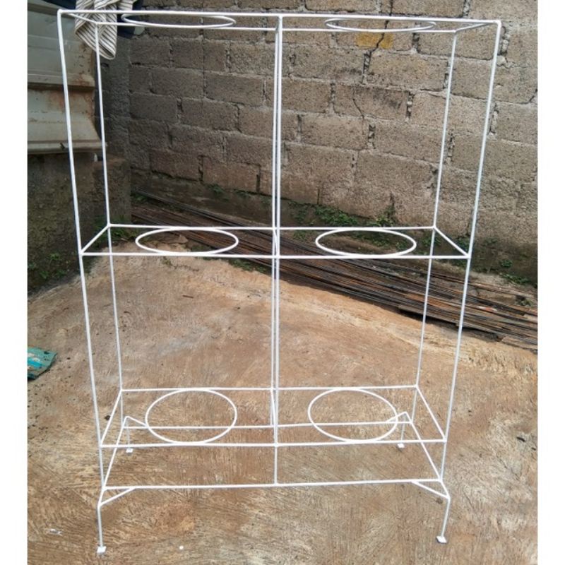 Rak pot bunga besi / Rak pot bunga kerangka