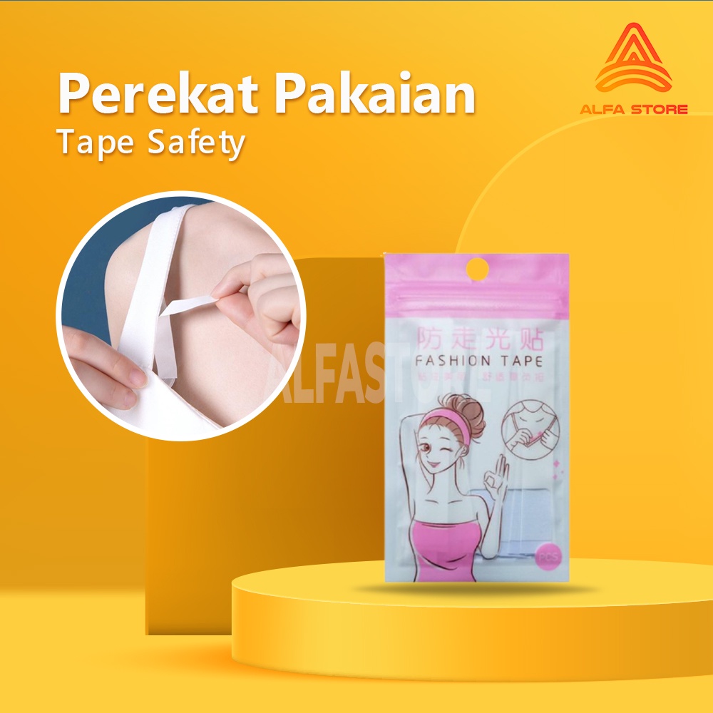 Perekat Pakaian Baju Fashion Tape Safety Transparan 36pcs Double Tip Baju