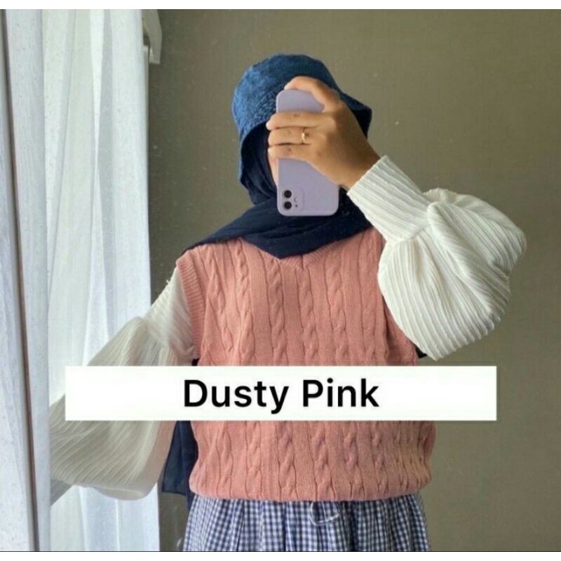 Rompi Knit Cable / Rompi Rajut Wanit / Rompi Vest / Vest Rajut Tebal Premium