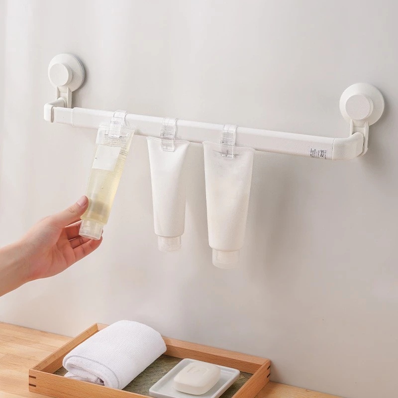 [4 Pcs Transparent Toothpaste Hook Clip] [Japanese Simple and Strong Household Storage Clip] [Bathroom Sink Toiletries Hanging Hook]