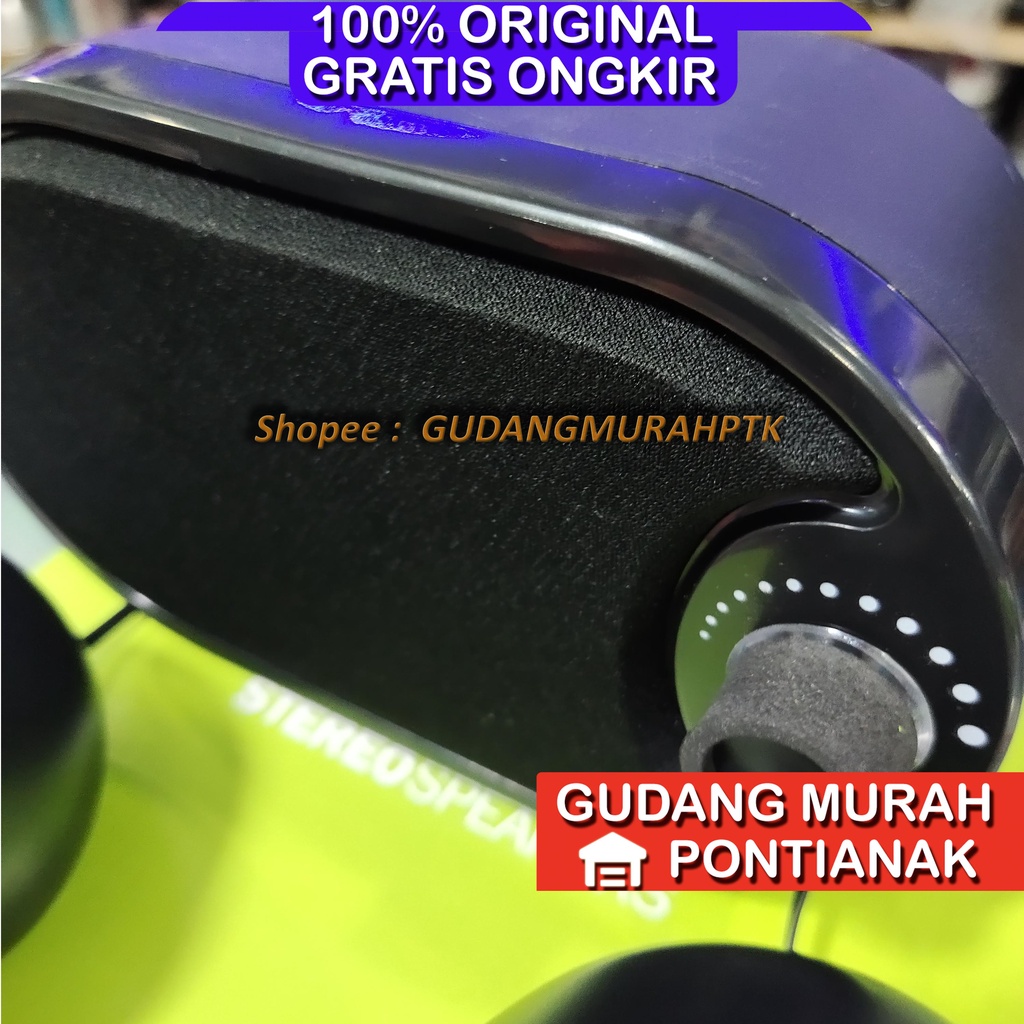 Robot RS170 Stereo Speaker with LED Black untuk PC Computer komputer