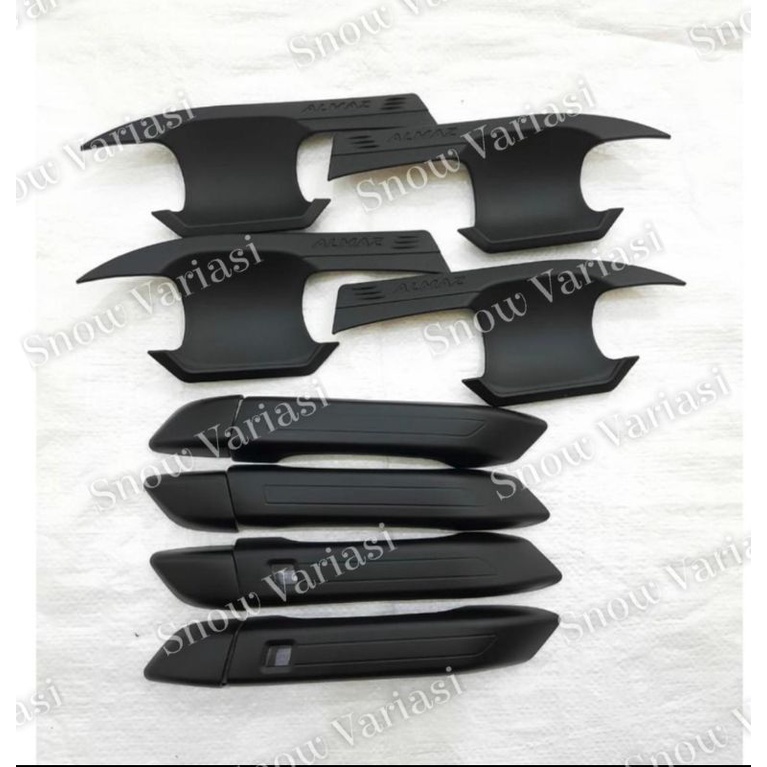 Paket Outer Handle Cover Wuling Almaz Hitam Chrome Jsl