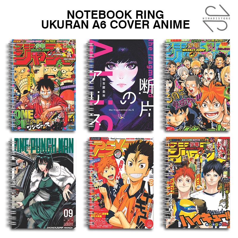 

(BELI 6 GRATIS 1)Buku Tulis Catatan buku notebook buku diary Notebook Ring Spiral A6 60 Lembar koleksi gambar cover manga part3