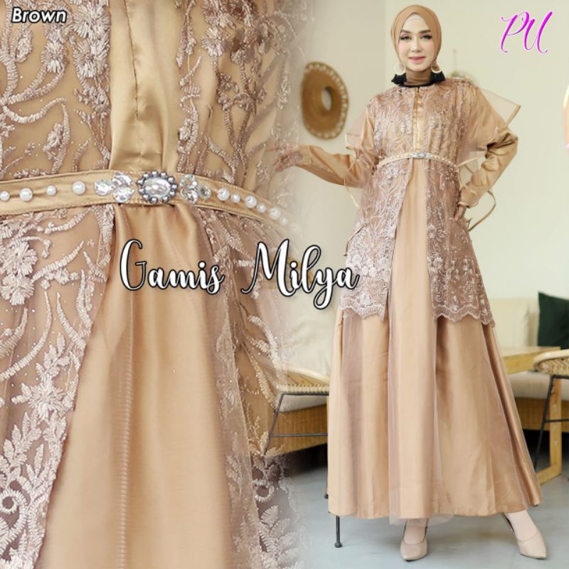 MILYA Gamis mewah muslimah gaun pesta bridemaids gaun wisuda walimatul ursy engagement