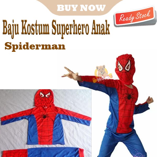 Baju kostum SUPERHERO anak halloween costume COMPLETE SET polyester