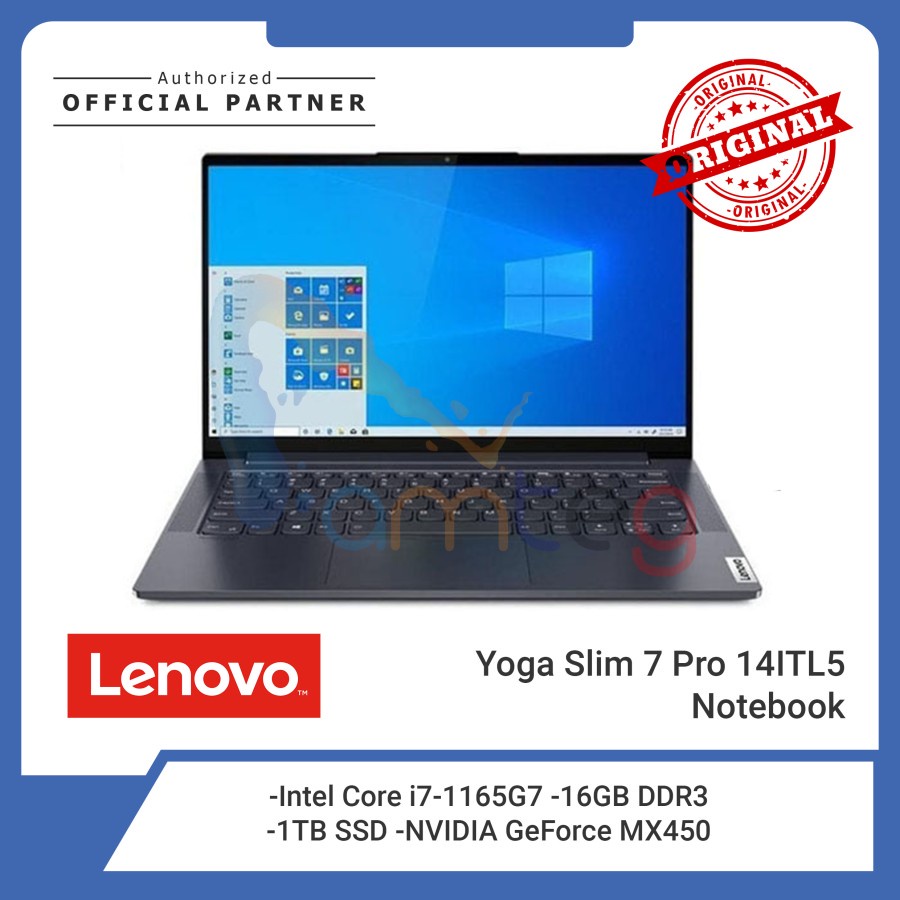 LENOVO Laptop Yoga Slim 7 Pro 14ITL5 / Intel Core i7 1165G7 / 16GB / 1TB SSD / WIN 10 [82FX002UID]