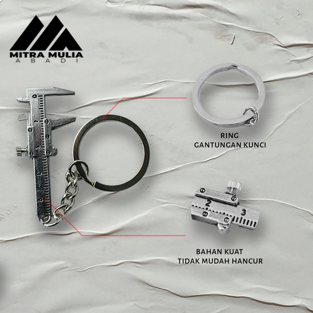 Gantungan Kunci Jangka Sorong | Keychain Jangka Sorong Stigmat Caliper - Silver