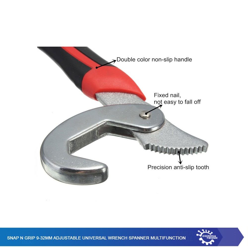 Snap N Grip 9-32mm Adjustable Universal Wrench Spanner Multifunction